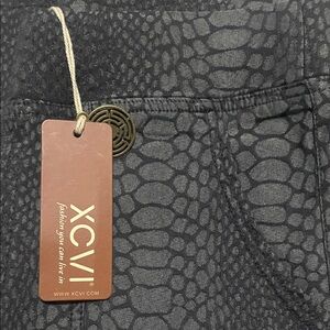 XCVI Charcoal Black Textured  Pants with Bronze Accent size small nwt
